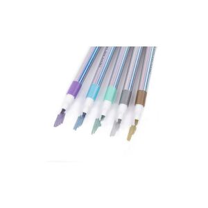 Markere metalice Kidea, set de 5, argintiu, auriu, albastru, verde, violet - Derform