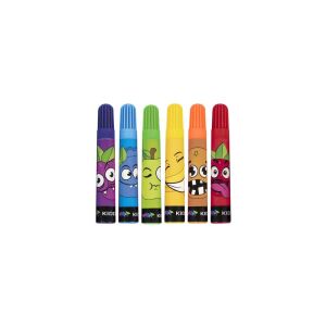 Markere parfumate Kidea, 6 bucăți, cu aromă de fructe, pentru copii, colorate, distractive, pentru desenat, scris - Derform