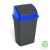 UP122 50-liter gray plastic trash can with blue swing lid