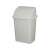 Gray 50 liter plastic trash can with a tilting lid