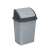 Gray 50 liter plastic trash can with a tilting lid
