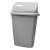 Gray 50 liter plastic trash can with a tilting lid