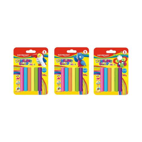 Keyroad Modellező Gyurma 90g 6 db neon színek