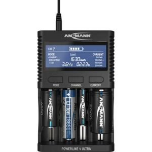Ansmann Powerline 4 Ultra NiCd, NiMH, Lítiumion Mikro (AAA), Ceruza (AA), Baby (C), Góliát (D), 10340, 10350, 10440, 10500, 12500, 12650, 13500, ... 126310087