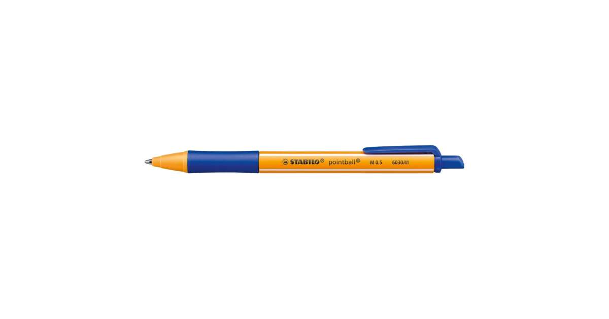 Ballpoint pen with push button 0,5mm, stabilo pointball 6030/41, writing  colour blue