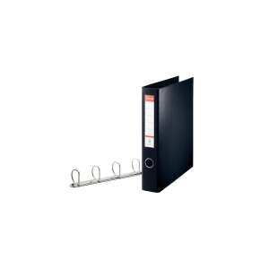 Esselte A4 ring binder, black, 4 rings, D-shaped, 6cm capacity - Esselte Ring binder