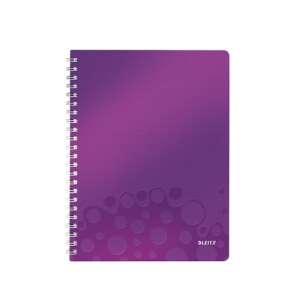LEITZ WOW A4 spiral notebook, purple, with a unique bubble design - Notebook