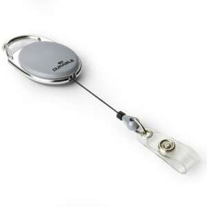 Durable Jojo Style Badge Reel, 80 cm wysuwany, szary - Durable