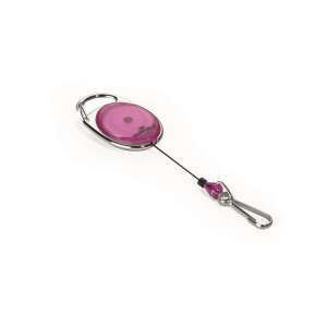Durable retractable badge holder with snap hook, light purple - Dressing Accessory