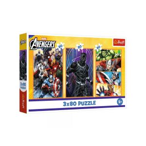 Trefl Marvel Avengers Action-Packed Day 3x80 Teile Puzzle Box - Puzzle