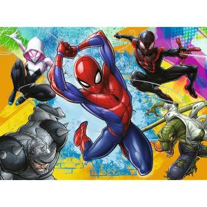 Dokončené Trefl Spider-Man 30-dielne puzzle s Spider-Gwen, Milesom Moralesom, Rhinom a Lizardom - Puzzle