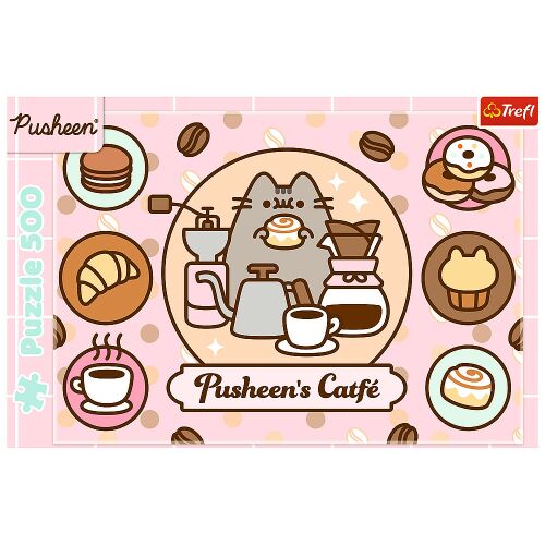 Pusheen cica kávézóban 500 db-os puzzle - Trefl