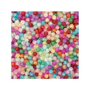 Playbox repedezett hatású üveggyöngy készlet, 8 mm, 250 darab, válogatott színek ékszerkészítéshez - Playbox