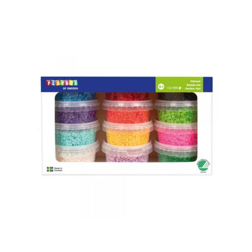 PlayBox 5mm MIDI Vasalható Gyöngy Szett, 12000 db, 12 szín