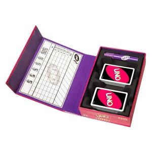 UNO Deluxe társasjáték, kártyatartóval, 7+ éves korig, többszínű