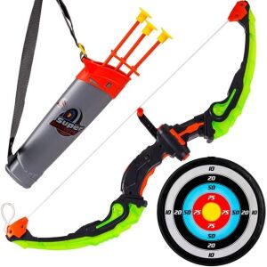 60cm-es íj és darts készlet, 3 nyílvesszőt és 3 nyílvesszőt tartalmazó tartály, átmérő 25cm, többszínű 136039420 - Íj