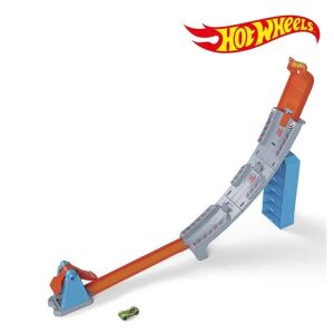 Set de pistă Hot Wheels cu lansatoare, o pistă curbată cu o mașină - Tren, element feroviar, autostradă