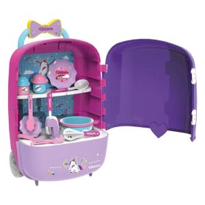 Bőrönd játékkészlet asztali kiegészítőkkel, 12 db, 3+ éves kortól, méret 34x19x54cm, több színű