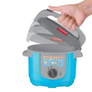 Játék gyorsfőző, étellel, hanggal és fénnyel, műanyag, 19x11x17cm, több színű