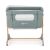 Petite&Mars Grace Compact Cot Foggy Green, adjustable height, side opening, wheels, baby crib, bedside crib
