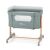 Petite&Mars Grace Compact Cot Foggy Green, adjustable height, side opening, wheels, baby crib, bedside crib