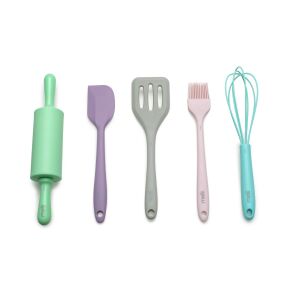 Set de 5 mini instrumente de copt Melii: făină de copt, spatulă, lingură, perie și tel - Seturi de ustensile de bucătărie