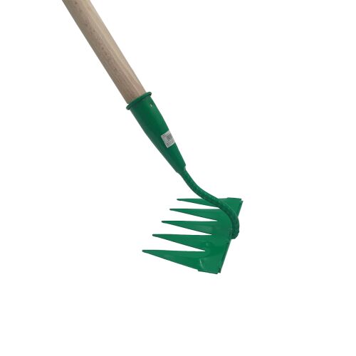 Saraboló gezahntes Gartenwerkzeug mit 5 Zähnen und Holzgriff