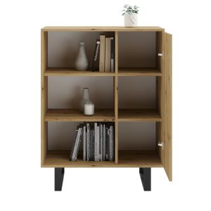 Bibliotecă Fondi picioare metalice Stejar artizan 126342421 - Mobilier pentru sufragerie