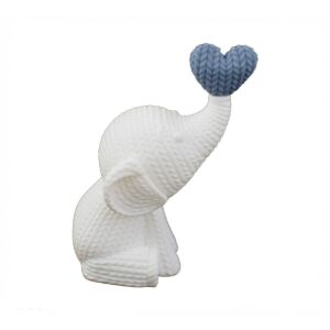 Декоративна статуетка Сани, Слон 92 x 62 x 123 mm, бяло/сиво 126342700 - Декорация на дома