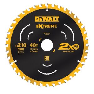 DeWALT - EXTREME körfűrészlap, 210x30x2.4mm, 40 fog [DT20433-QZ] 126342818 - Dewalt