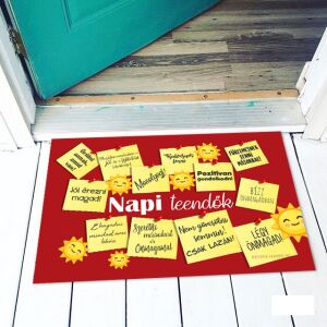 Vicces lábtörlő napi teendők mintával, üdvözlő szőnyeg bejárathoz - Vicces ajándék