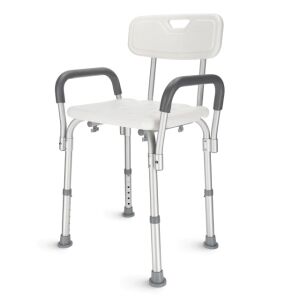 Shower chair with backrest and armrest