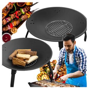 Градинска камина за лагерен огън brilla cauldron стомана черна голяма 55 см 126347707 - Съд за печене