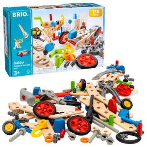 Set de construcție BRIO Builder - 136 piese - 3+ ani - Jucărie creativă din lemn - Jocuri creative și de construcție