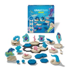 Set de accesorii Gravitrax Junior My Ocean cu blocuri de construcție cu tematică oceanică și cutie - Jocuri creative și de construcție