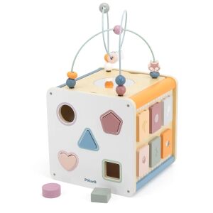 Cub cu activitati 8-in-1 PolarB Viga cu sortator de forme - Premergatoare, Premergatoare și Jocuri de dezvoltare pentru copii mici