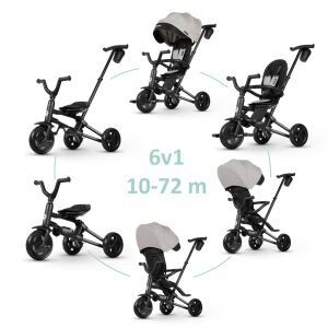 QPLAY Tricikli Nova Niello Grey, összecsukható, életkor 10-72 hónap