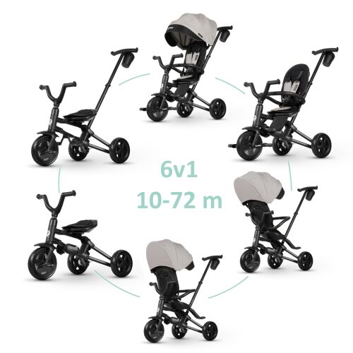 QPLAY Tricikli Nova Niello Grey, összecsukható, életkor 10-72 hónap 126362679