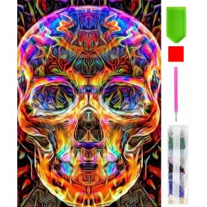 5D Gyémántfestő Készlet - Koponya - Teljes Készlet