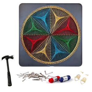 String Art Készlet - Geometrikus Kör - 30x30 cm