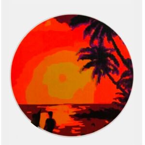 Sada na maľovanie podľa čísel a diamantové maľovanie, 2 v 1, 40x50cm, západ slnka nad plážou - Súpravy na maľovanie podľa čísel