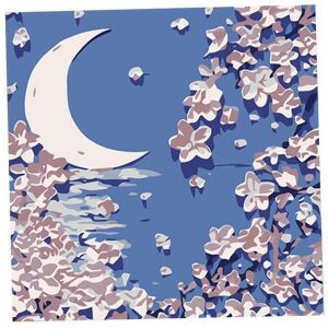 Комплект за рисуване по номера с дизайн на луна и цветя - Комплект за изкуства и занаяти