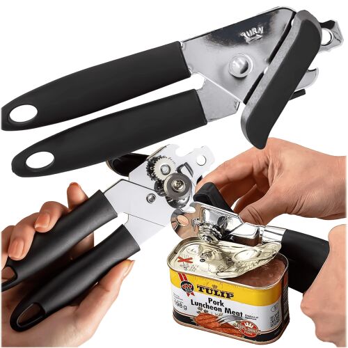 Ръчна метална отварачка за консерви, здрава, масивна стомана 126376234