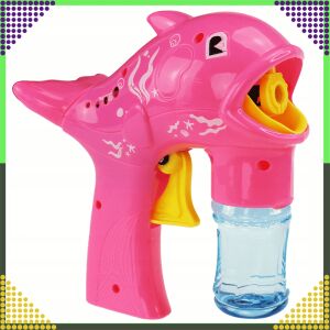 Różowa pistoletowa dmuchawa do baniek mydlanych w kształcie delfina, do robienia baniek dla dzieci, zabawa na świeżym powietrzu - Gry i sprzęt na świeżym powietrzu