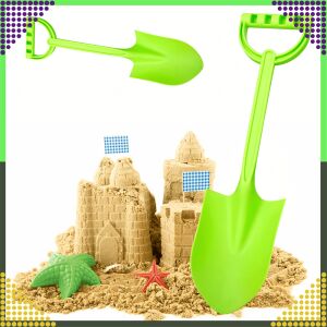 Lopată de nisip din plastic verde cu mâner, 51 cm lungime, pentru copii - Jucari pe nisip