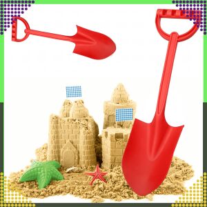 Lopată din plastic roșie pentru copii, lopată pentru nisip, lopată de plajă, lopată mare, 64 cm - Jucari pe nisip