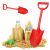 Червена пластмасова лопата за деца, лопата за пясъчник, лопата за плаж, голяма лопата, 64 cm