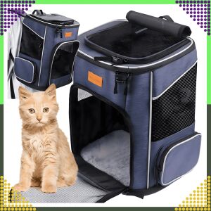 Plecak transportowy dla kotów i psów, oddychający, z wyjmowaną poduszką, duży rozmiar - Transporter, skrzynia samochodowa dla zwierząt domowych