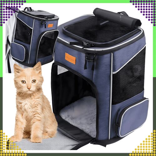 Hátizsák macskakutyának szellőző hordtáska kisállat toll nagyméretű