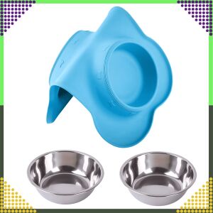 PetJoy - Dupla Tál Kutyáknak és Macskáknak - Rozsdamentes Acél - 2x450ml